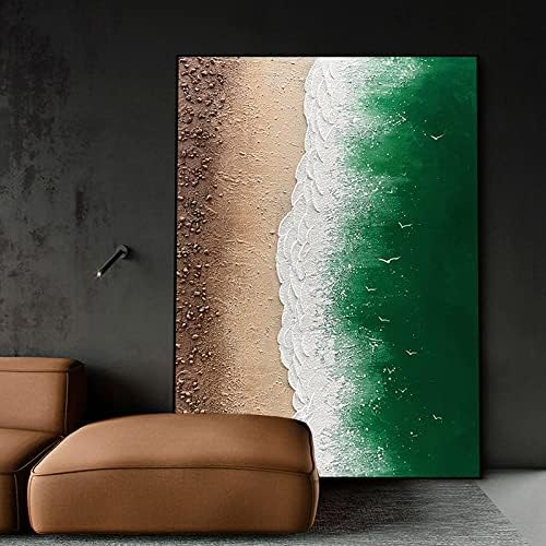 Ръчно рисувани с маслени бои върху платно - Абстрактна текстурная декоративна живопис модерен минималистичен плажен пейзаж