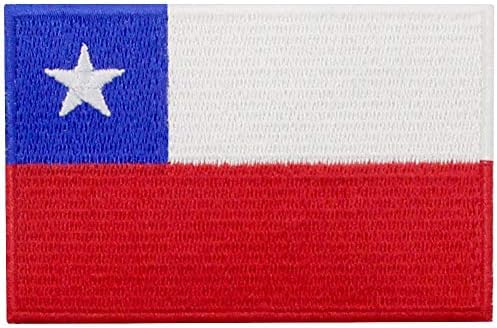 Нашивка с Флага Чили EmbTao, Бродирани аппликацией Национален Морал, Пришитая Желязо до Чилийската Эмблеме