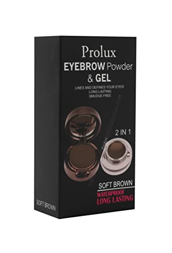 Prolux Cosmetics е Мека и Натурална пудра на Прах и Гел за вежди за всички Типове кожа, Вежди, Черен