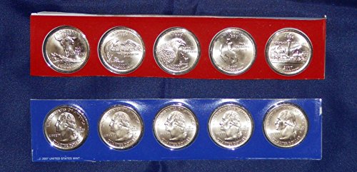Пълен набор от 5 монети 2007-P & D State Quarter Set (общо 10 монети)