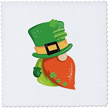 Триизмерна снимка Рыжебородого ирландски Елф в Зеления цилиндъра - Quilt Squares (qs-374562-6)