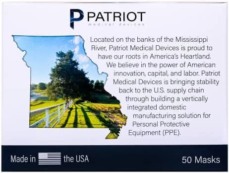 Еднократна маска за лице Patriot Medical Devices | Произведено в САЩ От Меки, Хипоалергични, Гидрофобного материал