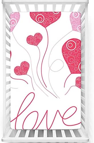 Кухненски Кърпи за яслите в стил Love, Портативни мини-Чаршафи за легла от Ултра Мек материал-Чаршаф за матрак на