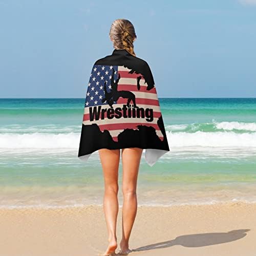 Американската Карта за Борба Флаг Плажна Кърпа Негабаритное Супер Впитывающее Быстросохнущее Плажна Одеяло 51 X