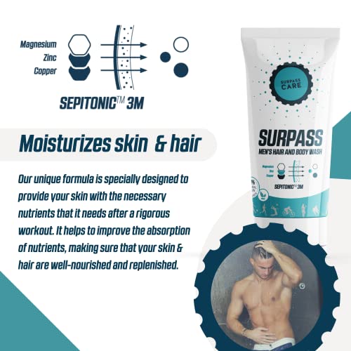 Средство за измиване на косата и тялото НАДМИНЕ After Sport за мъже | Сепитоник с увеличаване на магнезий | Овлажнява