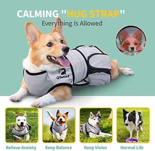 QTwoof Костюм за възстановяване след операцията за кучета, намаляване на тревожност кучета - Мек костюм за възстановяване с