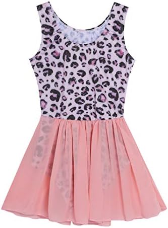 Балетное рокля за момичета Kidlove, Танцово Чорапогащи Без ръкави [Блестящи пайетки] за малко момиче 3-7 години