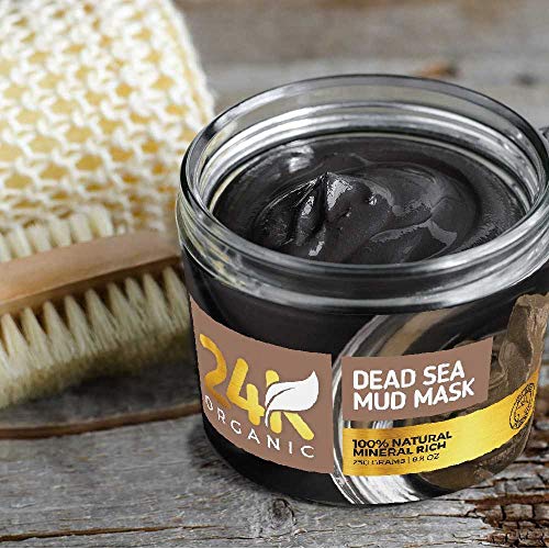 24-КАРАТОВО Органични Кална Маска от Мъртво море за лице, коса и тяло Натурално Средство за дълбоко почистване на кожата