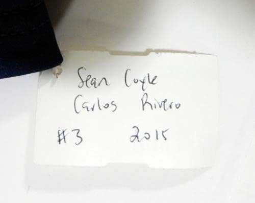 2015 Потакет Ред Сокс Шон Койл Карлос Риверо 3 Използвана В играта тъмно синя Риза XL 614 - Използваните В играта тениски