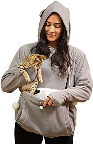 Hoody с качулка KITTYROO Котка, Оригиналната hoody-переноска за коте, показана ПО телевизията, със супер Мека чанта