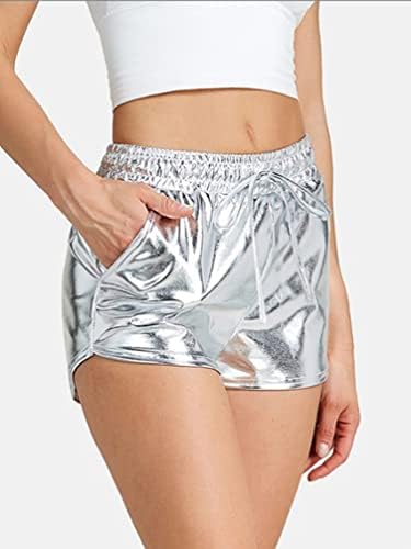 Дамски Брилянтни къси Панталони с метален Модел TiaoBug, Летните Горещи Панталони За Йога, Къси Панталони на съвсем малък