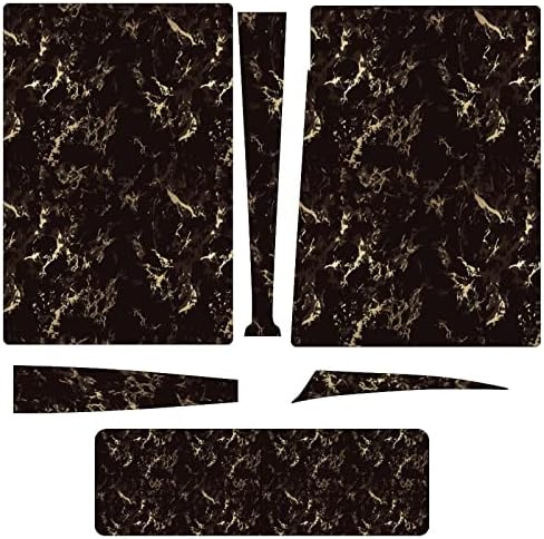 Кафяво-златист мраморен дизайн на пълно защитно кожната покривка, амбалажна стикер, съвместима с конзолата и контролера