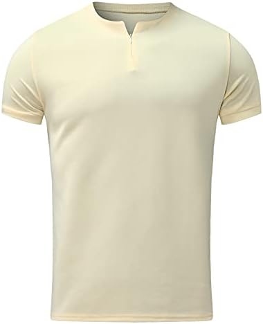 Мъжки ризи за голф без яка, Мъжки Ежедневни Панталони Тениски, Поло с Къс ръкав, Обикновена Тениска с цип