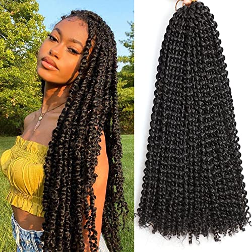 Косата на една Кука Passion Twist Hair Water Wave за черни жени (30 Инча (опаковка от 6 броя), 1Б )