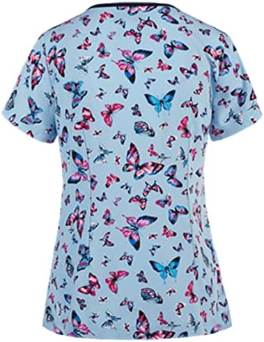 Летни ризи-Ексфолианти за жени, Туника с къс Ръкав, Блузи с Цветен Графичен Принтом, работни Дрехи, Блузи