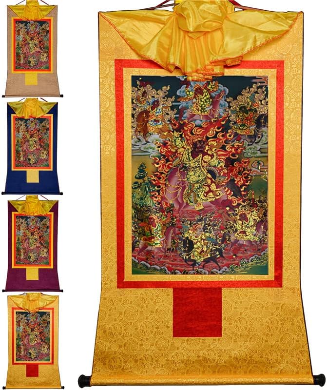 Гандханра Qiu Марпо (Защитник на Дхарма, Осветено от Демон), Тибетски Живопис Тханка, Будистка Брокат Тханка, Гоблен на Буда