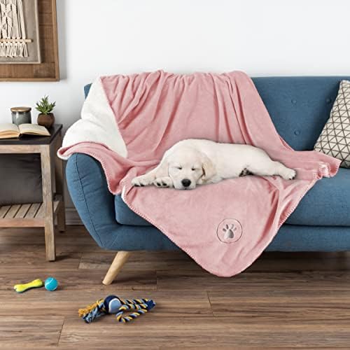 Водонепроницаемое одеало за домашни любимци – Двупосочен Розово каре Защитава диван, кола, легло от проливи, петна или Кожа