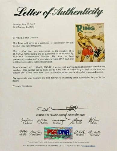 Мохамед Али подписа Cassius Clay Ring Magazine Май 1966 PSA DNA ITP LOA 4A53093 - Боксови списания с автограф