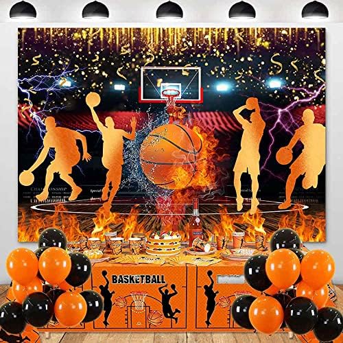 Sensfun Баскетболен Фон Slam Dunk Спортни Украса за Рожден Ден Фон За Снимки на Децата и Тийнейджърите Спортен Клуб All Star