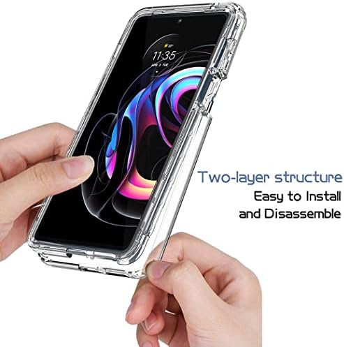 Калъф за телефон Tothedu за Мото Edge S Pro 5G/Edge 20 Pro XT2153-1 с предпазно фолио от закалено стъкло, прозрачни