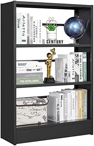 Bookshelf VASAAOSD Черен цвят Органайзер за съхранение на Кубчета, 3 Нива на лавица за книги за детски Стаи, Организаторите