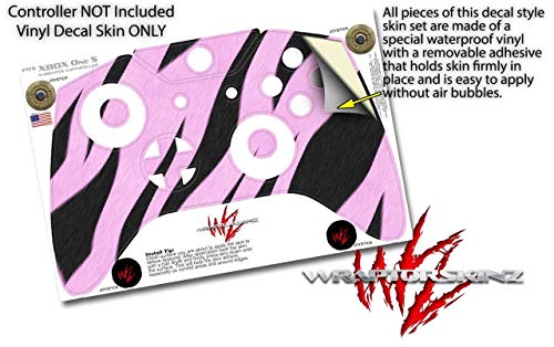 Vinyl обвивка WraptorSkinz Decal, съвместима с контролер XBOX One S / X - Розова обвивка Zebra (контролер В комплекта