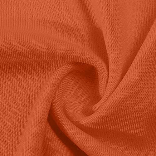 Burnt Orange Лято Есен Топ Тениска за Жени, Мъжки Дрехи Памук с Къс Ръкав Графичен Реколта Ежедневни Тениска Свободно