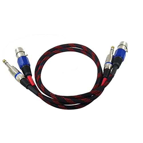 Кабел WJSTN от 1/4 до XLR кабел TRS с стереоразъемом, 3-Пинов XLR конектор за свързване на микрофон 6,35 мм, Свързващ