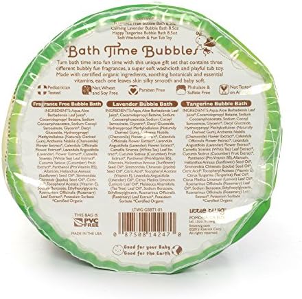 Подаръчен Комплект Little Twig Bath Time Bubbles За вана с пяна, Гъба и Играчка за вана, Без мирис / Лавандула