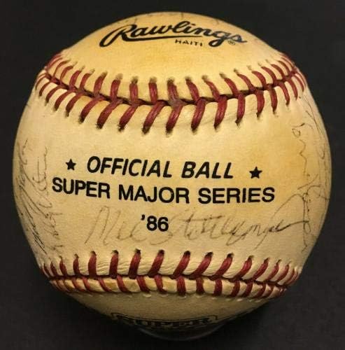 1986 Екип Супер Major Japan Series подписа бейзболни 26 Auto Тони Gwynn кал ripken COA - Бейзболни топки с автографи