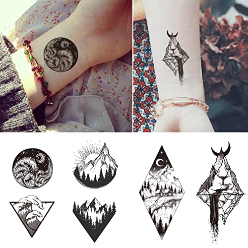 Временни Татуировки Hoowu с Вдъхновяващи Думи една Малка Клонка Черно Цвете, Трайни Фалшиви Татуировки, Диви Цветя, Цвете, Растение,