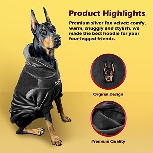 Hoody Kai Premium Dog за по-Големи Кучета, Velvet Материал, Мощност на кучета, Hoody за Средно Куче, Пуловер за Голямо куче