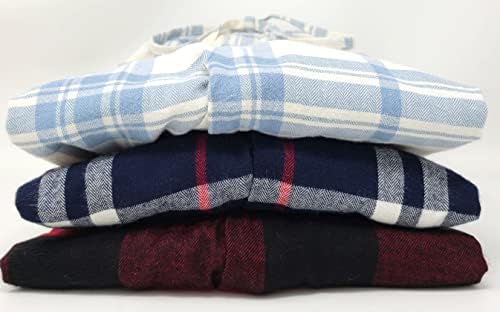 Andrew Scott / Мъжки Пижами от 3 Опаковки Памучна Фланела с Руното четка, Панталони за сън и почивка