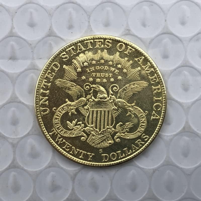 Версия на 1890-те години Американската 20 Златни Монети Латунная Антични Ръчна Чуждестранна Възпоменателна Монета 34 мм