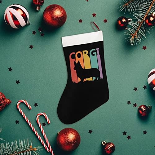 Забавен Коледен Отглеждане с Corgi, Къси Плюшени Коледни Чорапи, Подвесное Украса за Коледната Елха, Украса на Камината