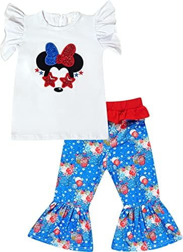 Комплекти дрехи за малките момичета, Бутикови Дрехи, Вдъхновени от Дисни Топ с Мишката и Панталони
