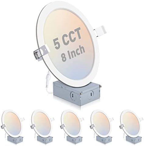 6 Комплекта вградени осветителни тела 8 инча с разпределителната кутия, 5CT 8-инчов led вградени осветителни тела с регулируема