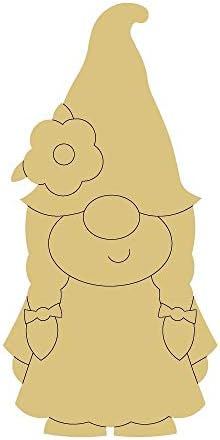 Дизайн на Gnome по Подобие на Деколте, Недовършена Дървена Джудже Врата Закачалка Форма MDF Платно Стил 9 Арт 1 (6)