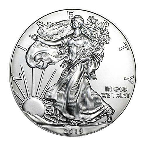 Американското Сребро 2018 Година В кутия за подарък от естествен монетния двор на САЩ - ASE .999 Фин Сребърен