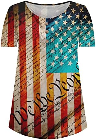 lcepcy Тениска с Американския Флаг, Дамски Блузи, Скрывающие Корема, 2023, Летни Тениски с Къс Ръкав, Скъпа Струящаяся Тениска