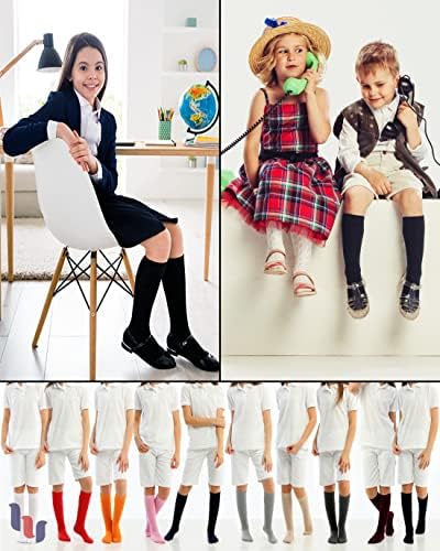 Бамбукови чорапи Hugh Ugoli до коляното за момичета, Момчета и деца, Обикновена Дълги Чорапи за училищна униформа от