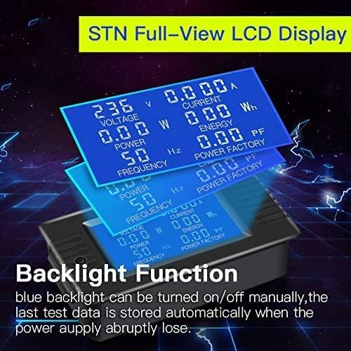 Променлив Ток, Напрежение, Сила на Тока Мощност Панел Измерител на Енергия LCD Дигитален Дисплей Амперметър Волтметър