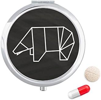 Абстрактен Мечка Оригами Геометрична Форма Калъф За Хапчета В Джоба Кутия За Съхранение На Лекарства Контейнер Опаковка
