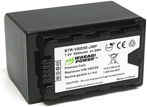 Батерия Wasabi Power 5800 ма за Panasonic VW-VBD58, AG-VBR89G и Panasonic AG-3DA1, AG-AC8, AG-DVC30, AG-DVX200, AG-HPX250,