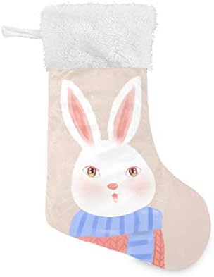 Коледни Чорапи PIMILAGU Mr Rabbit 1 Опаковка 17,7 инча, Окачени Чорапи за Коледна украса