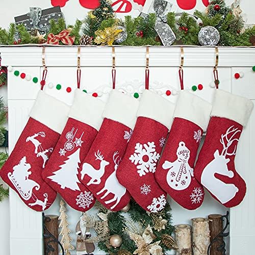 GEX Коледни Чорапи, 6 X 20,5Чул Оригинален Дизайн, спално Бельо, Чорапи Голям Размер за Коледната Семейна Декор Подвесное