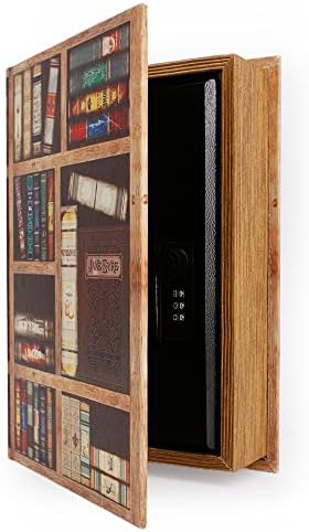 Сейф за книги с дървени бижута, Старинни Бижута За книги с Кодово заключване в Тайна отделение, Ретро Кутия за съхранение