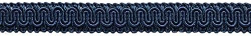 Опаковка на стойност 12 Ярда / 5/8 инча Тъмно-тъмно Синя Декоративна тесьма Gimp / Базова довършителни / Стил на 0058SG