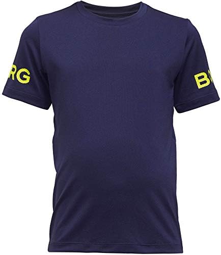 Тениска за изпълнения на момчетата с логото на Bjorn Borg Borg, тъмно синьо /жълто