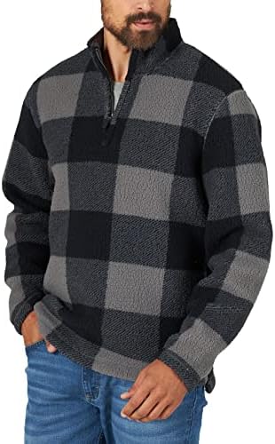 Мъжки Вълнен пуловер с цип Wrangler Authentics от руно на четвърт инч